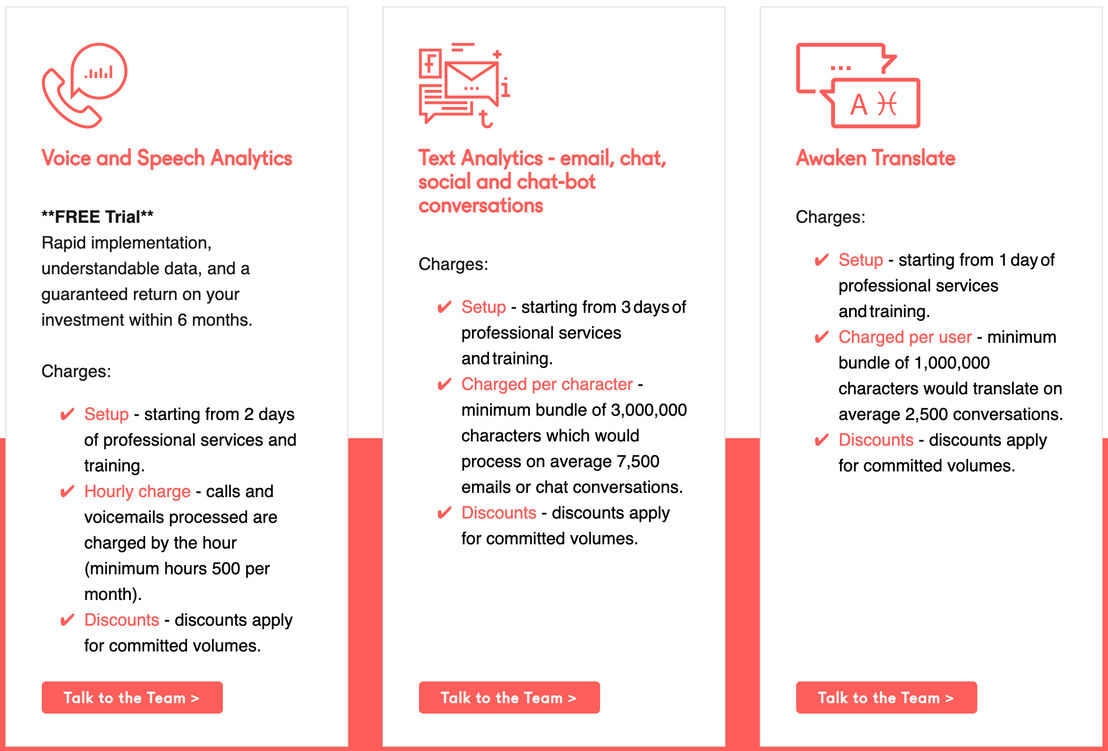 Awaken Conversations pricing 1