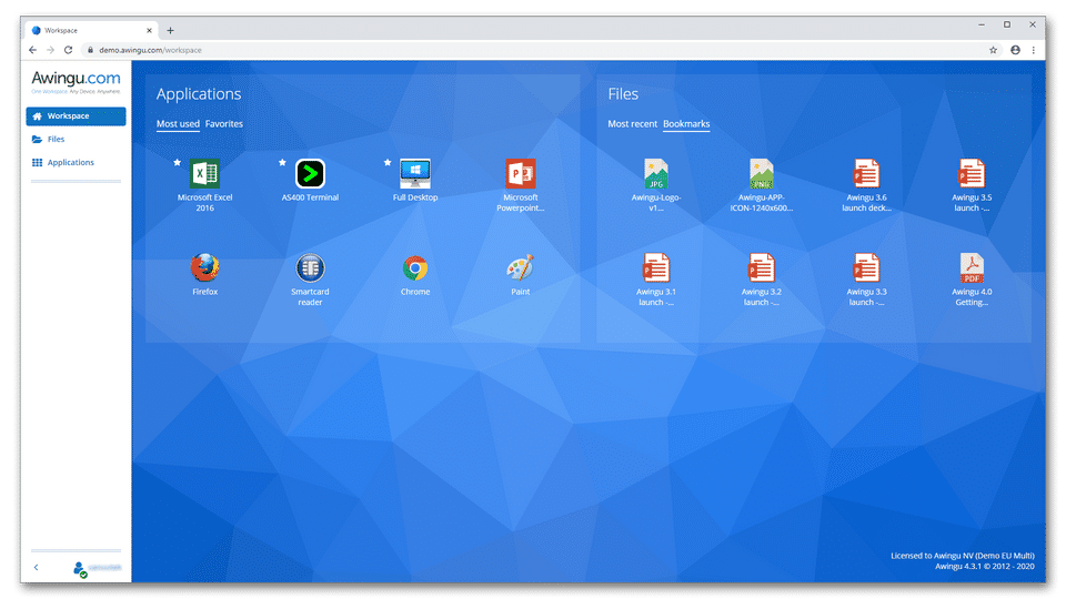 Awingu screenshot