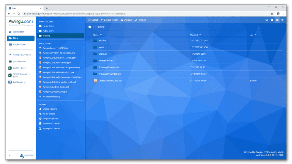 Awingu screenshot