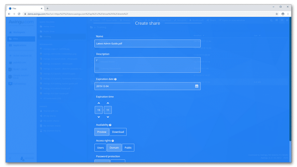 Awingu screenshot