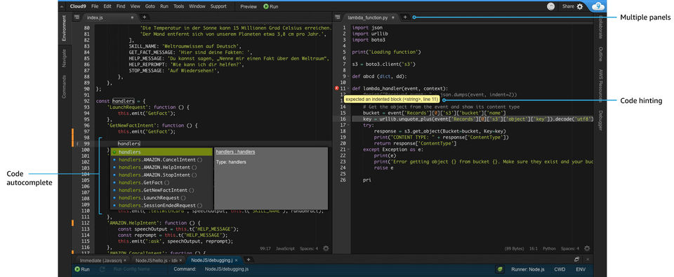AWS Cloud9 screenshot 2