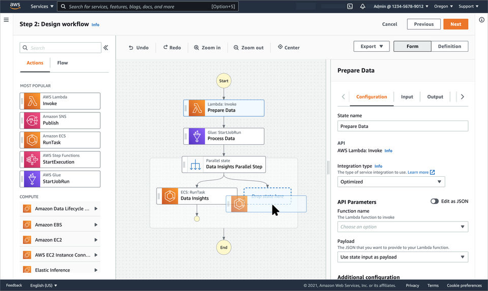 AWS Step Functions screenshot 1