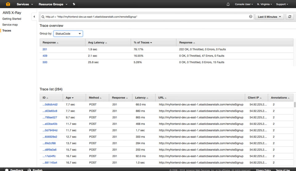 AWS X-Ray screenshot 3