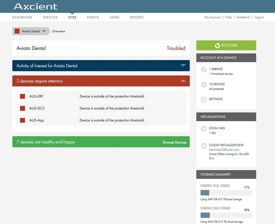 Axcient x360Sync screenshot 1