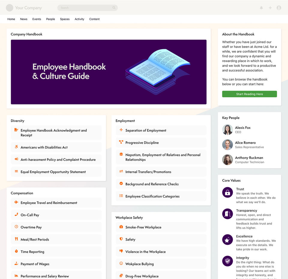 Axero Intranet screenshot 1