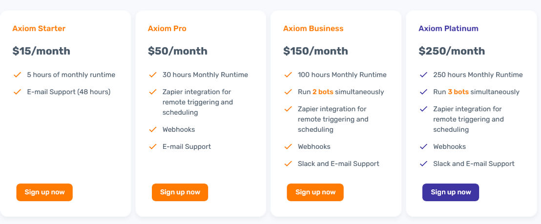 Axiom.ai pricing 1