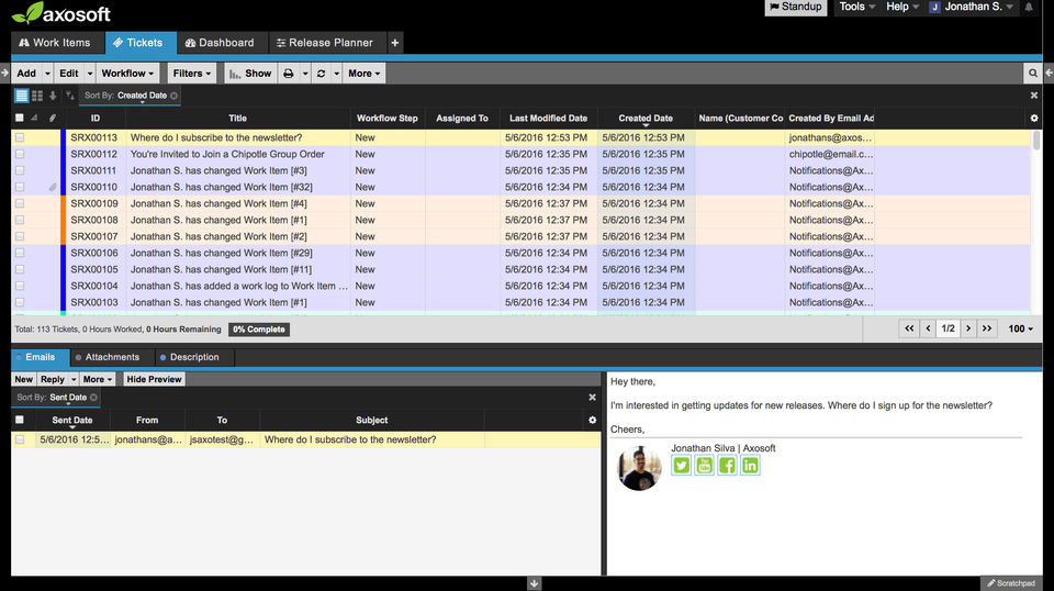 Axosoft screenshot 1