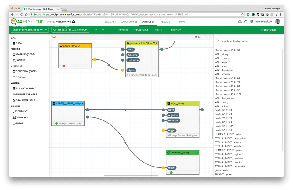 AX Semantics screenshot 3