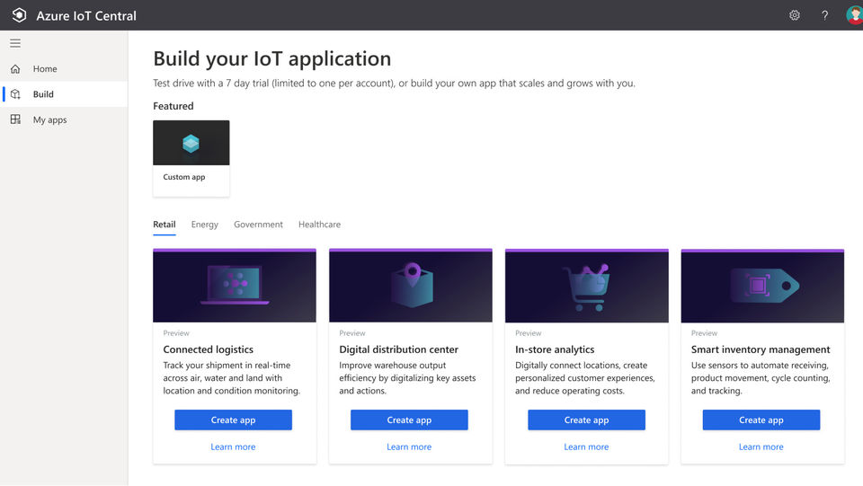 Azure IoT Central screenshot 1