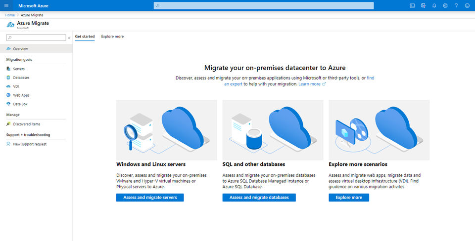 Azure Migrate screenshot 2