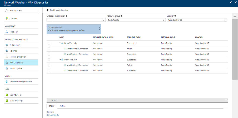 Azure Network Watcher screenshot