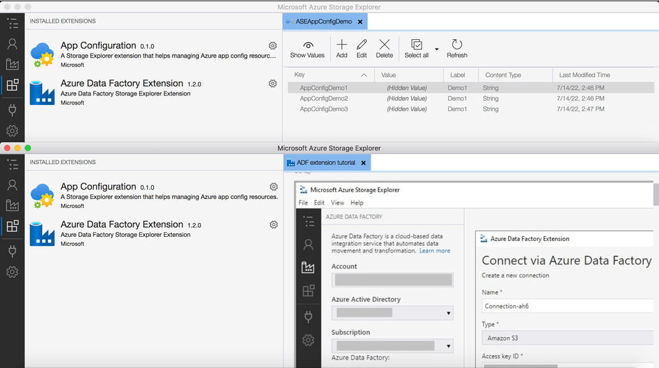 Azure Storage Explorer screenshot