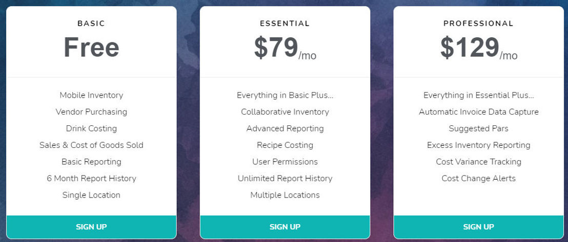 Backbar pricing 2