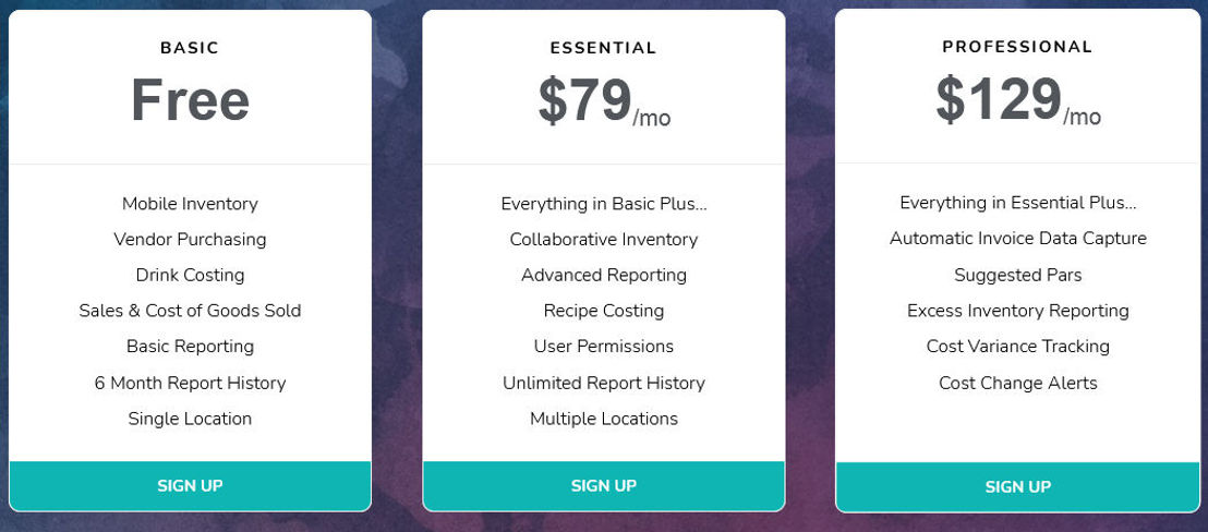 Backbar pricing 2