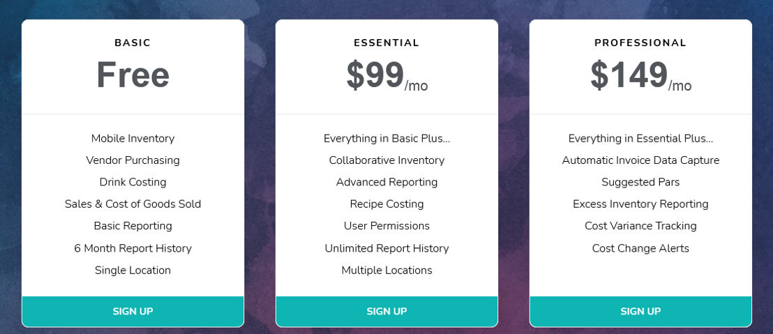 Backbar pricing 1