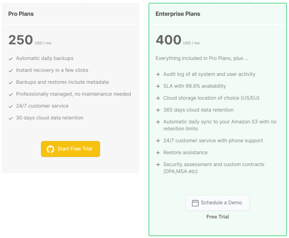 BackHub pricing 1