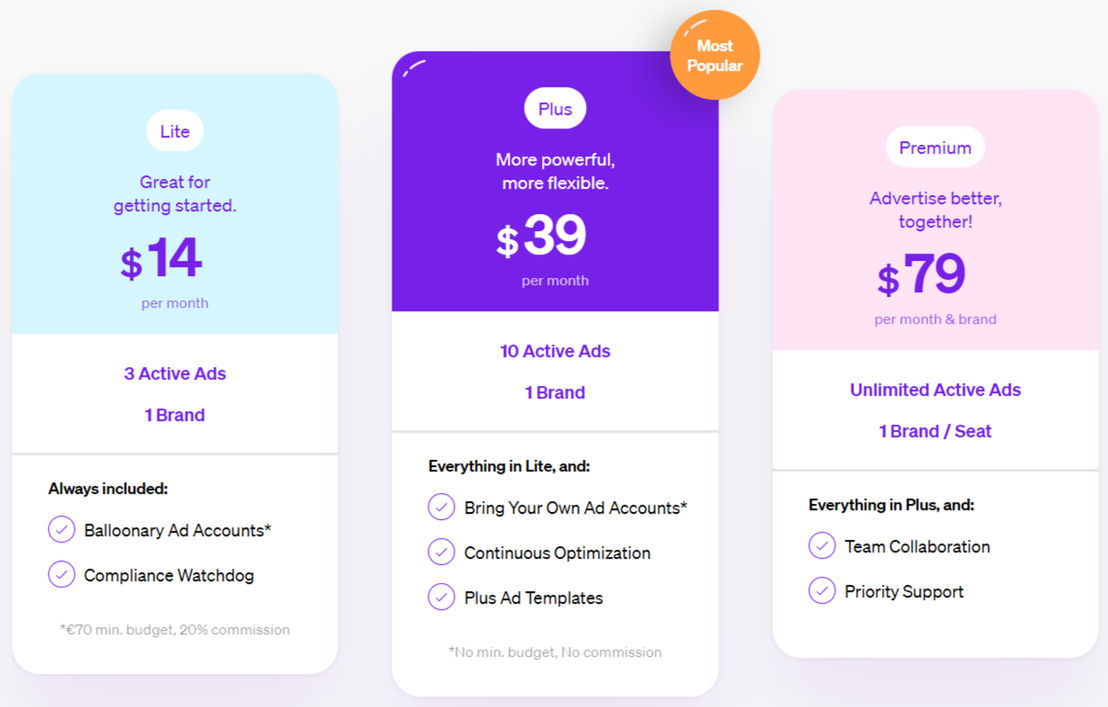 Balloonary pricing 1