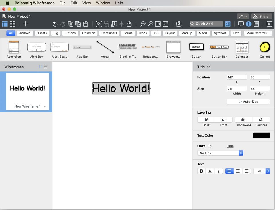 Balsamiq screenshot 1