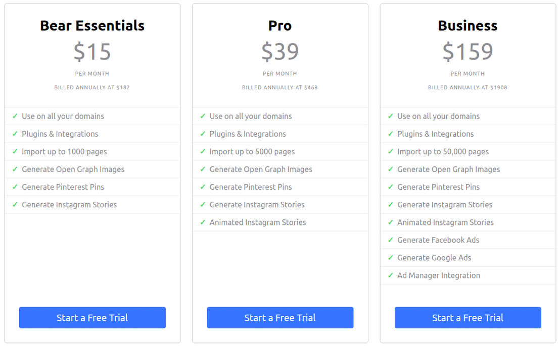 Bannerbear pricing 2