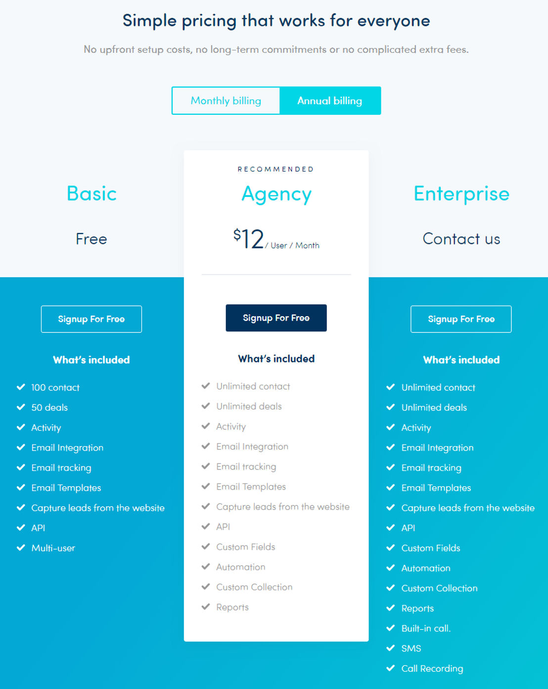 Bearbook CRM pricing 1