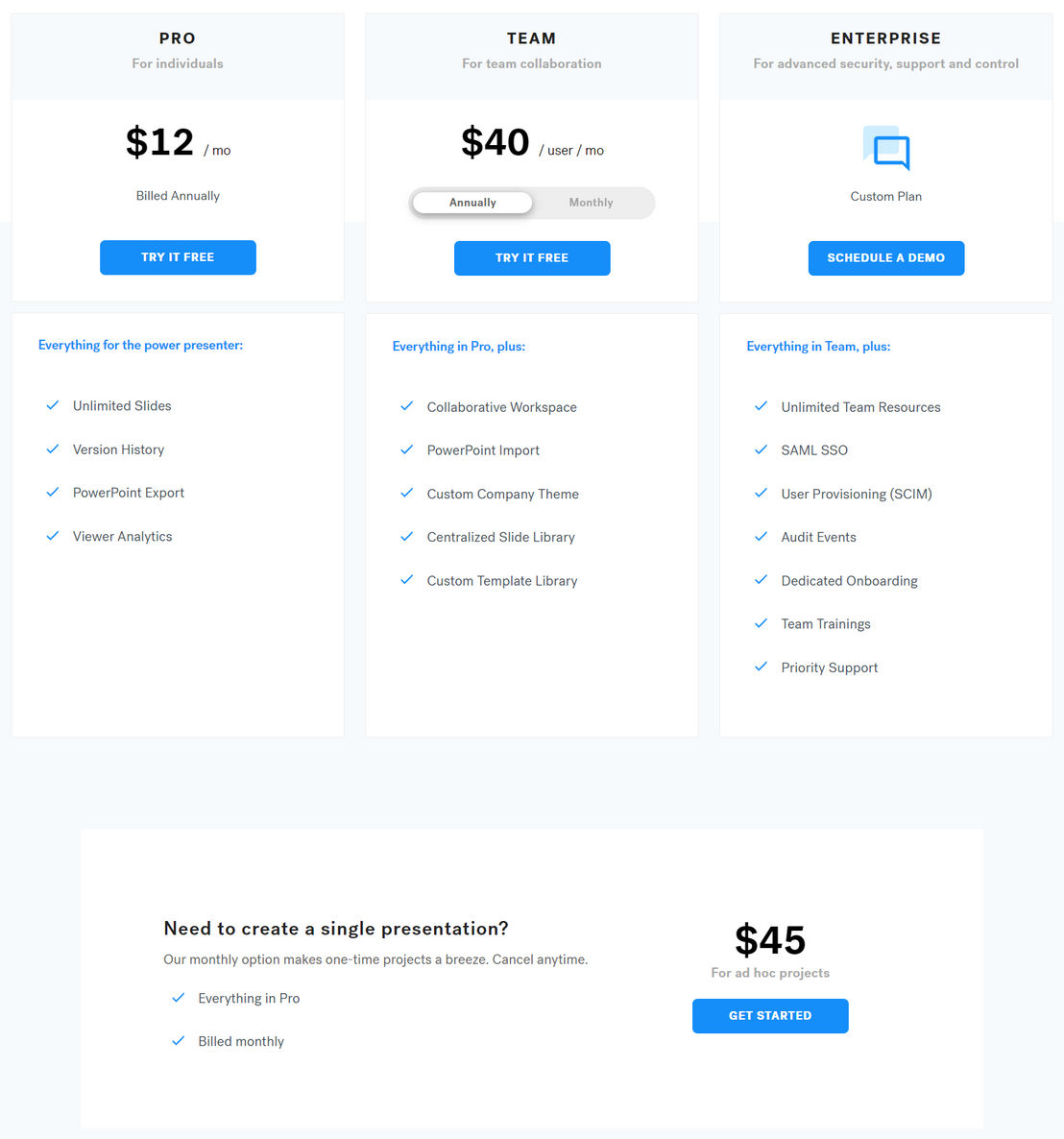 Beautiful.AI pricing 2