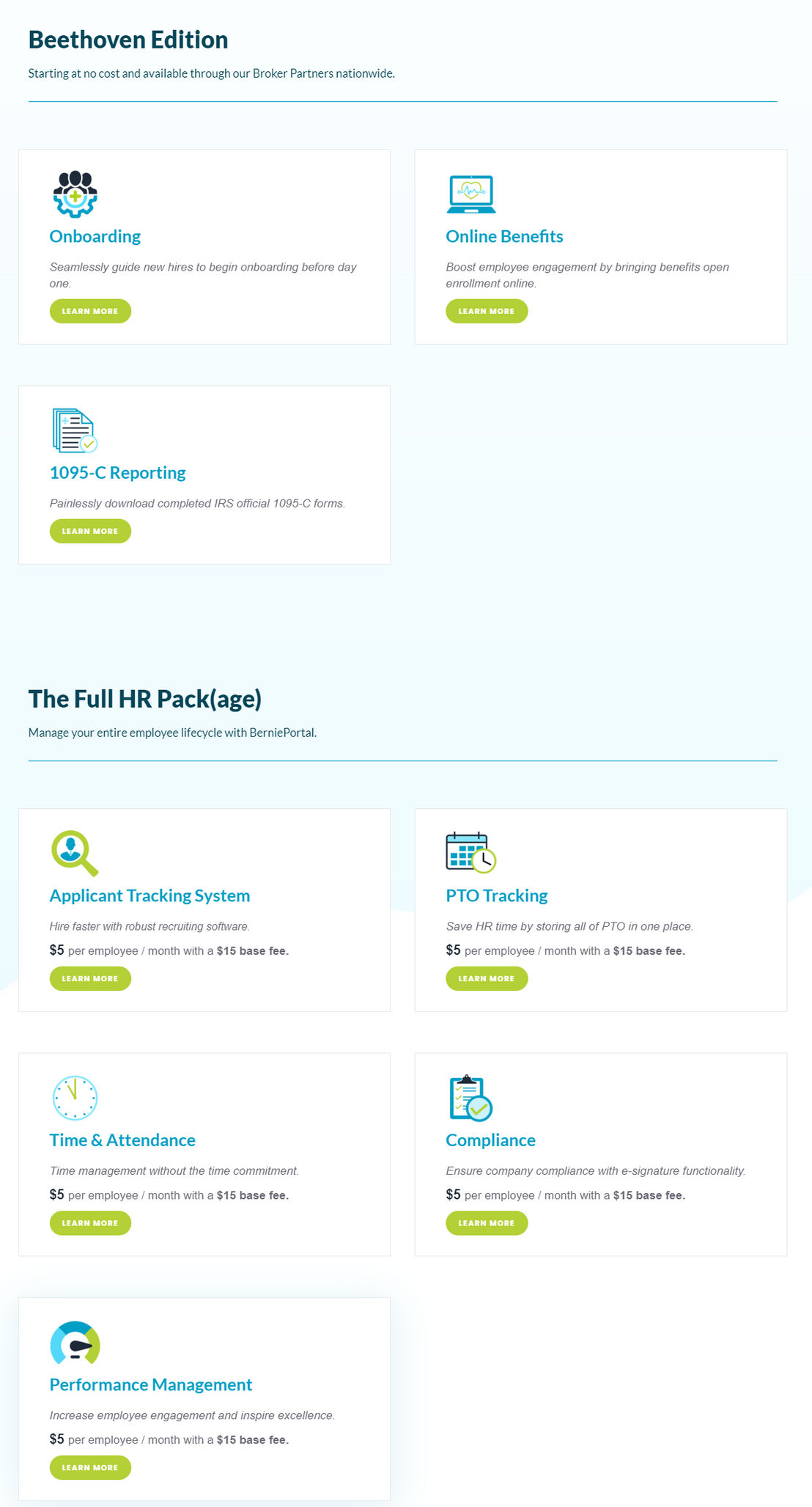 BerniePortal pricing 1