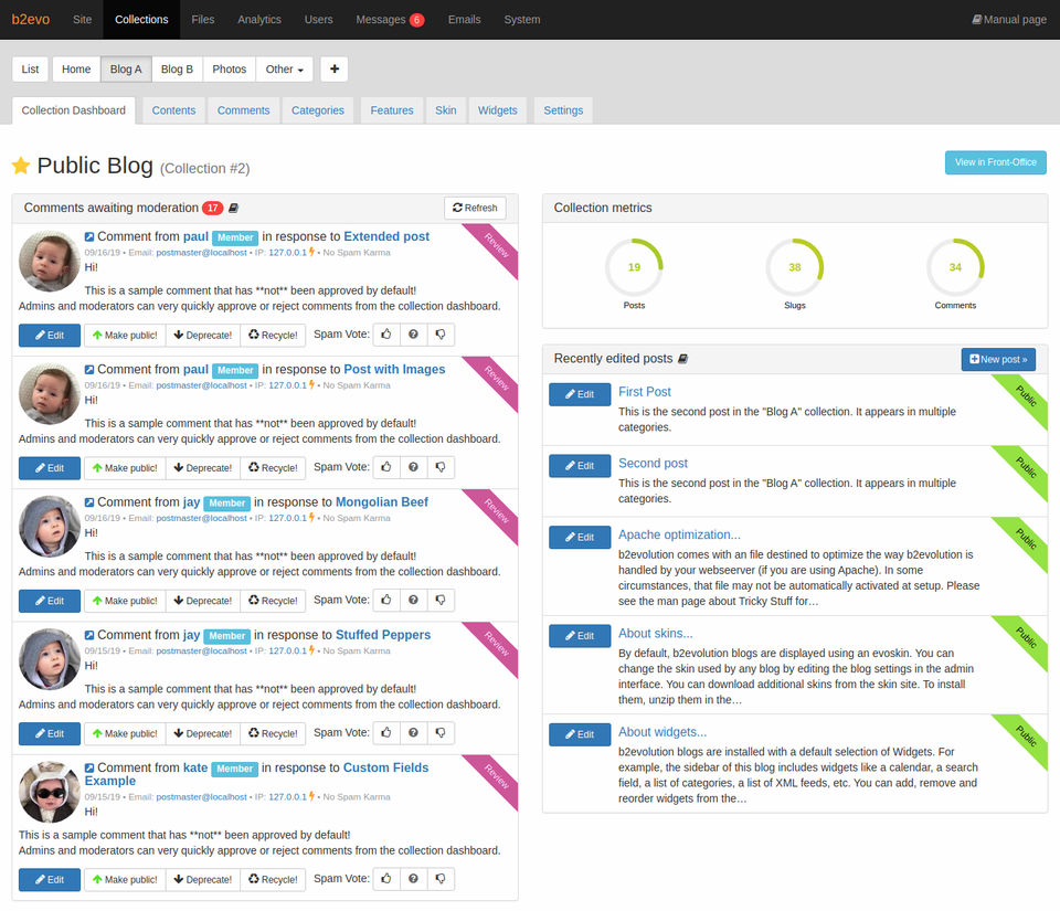 b2evolution screenshot 2