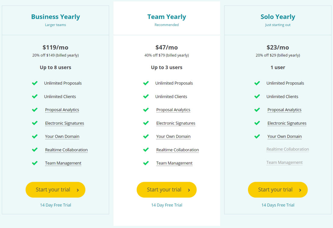 Bidsketch pricing 1