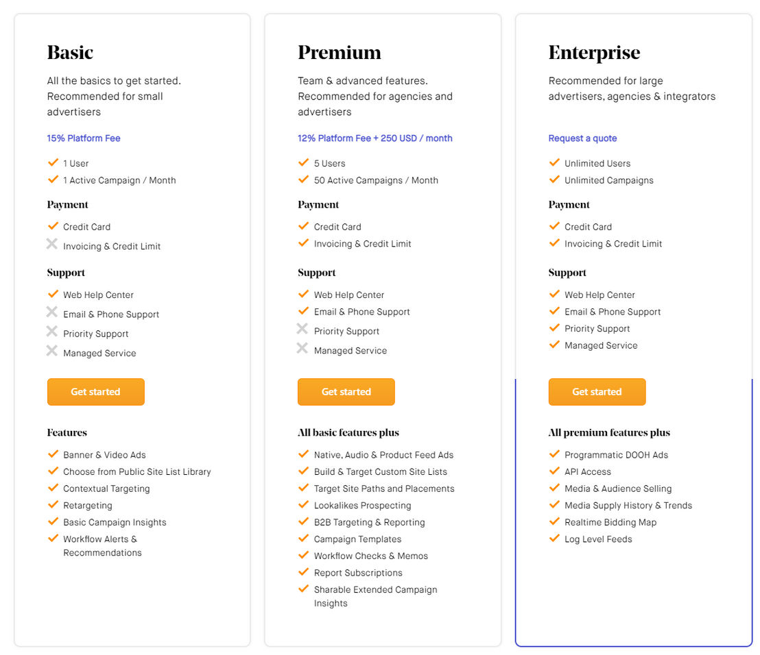 Bidtheatre pricing 1
