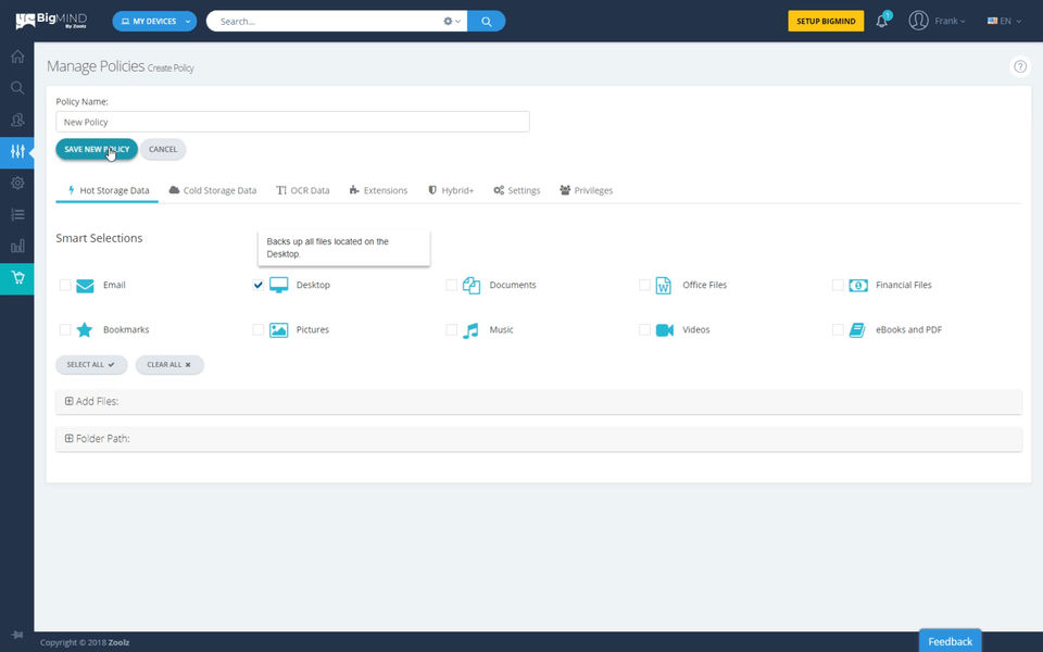 BigMIND Cloud Backup screenshot 2