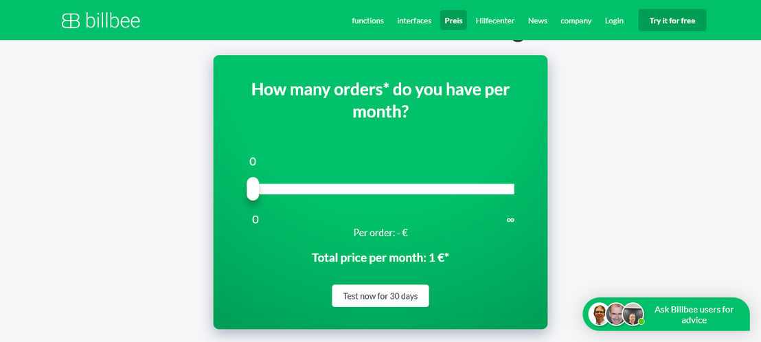 Billbee pricing 1
