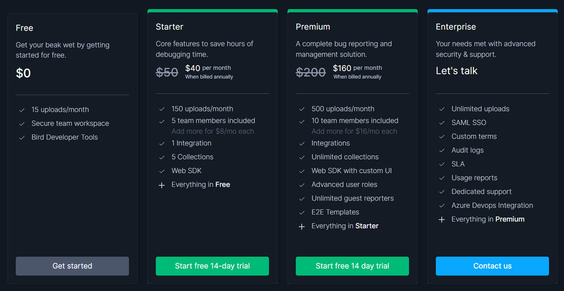 Bird Eats Bug pricing
