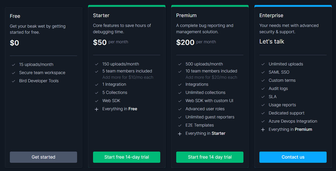 Bird Eats Bug pricing