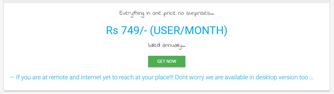 BizPlus CRM pricing 1