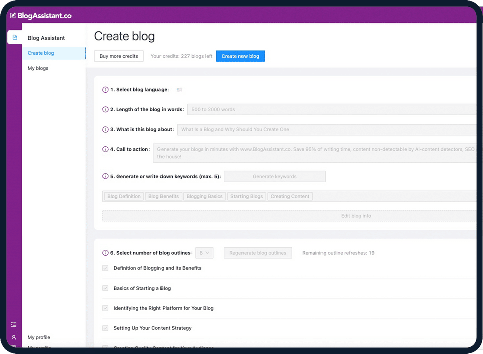 BlogAssistant screenshot 1
