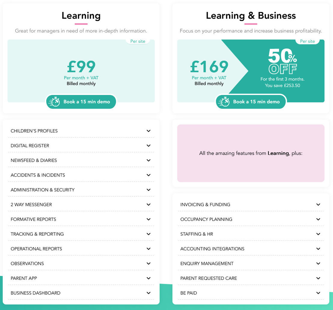Blossom Educational pricing 1