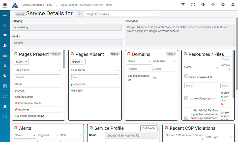 Tag Governance screenshot
