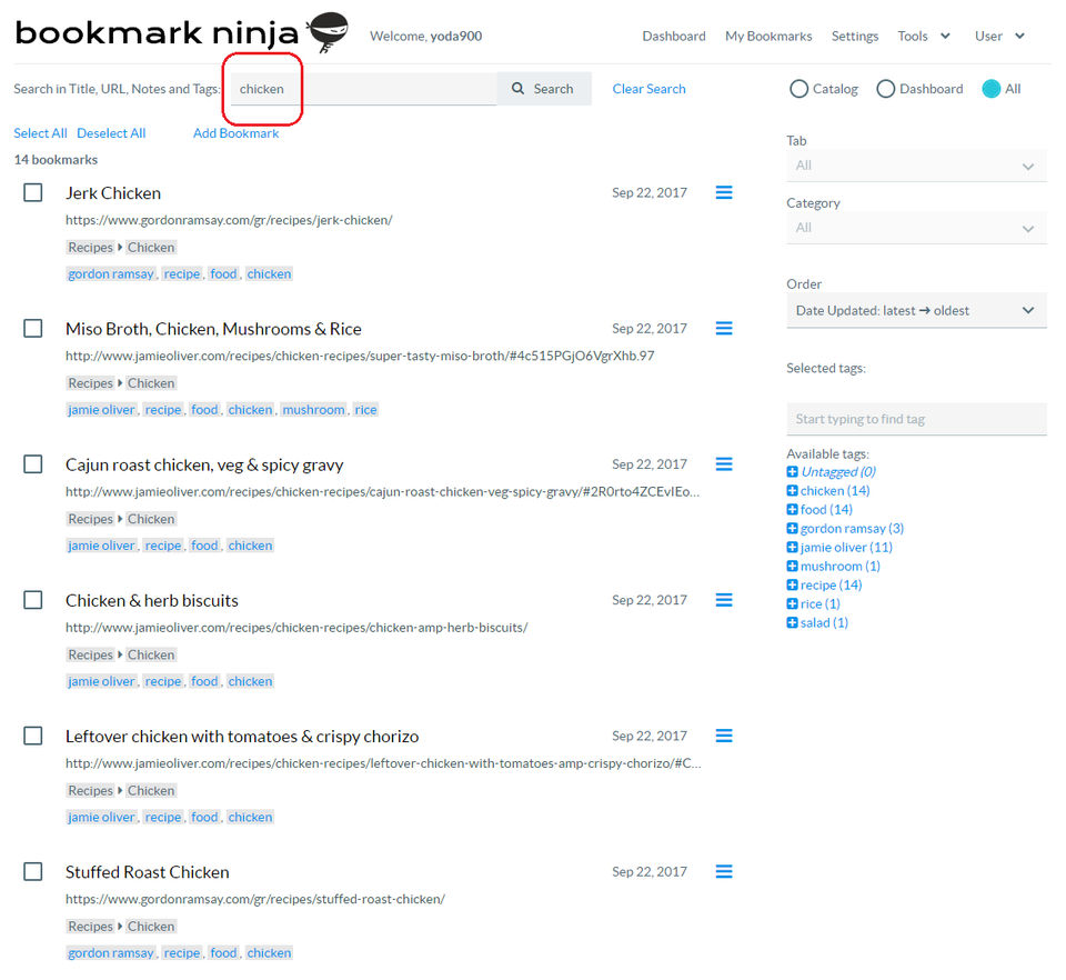 Bookmark Ninja screenshot