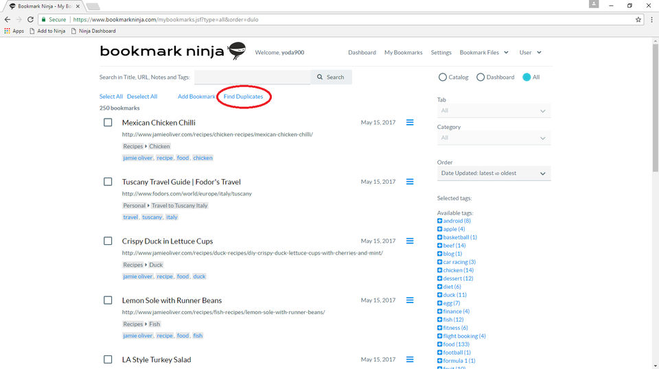 Bookmark Ninja screenshot
