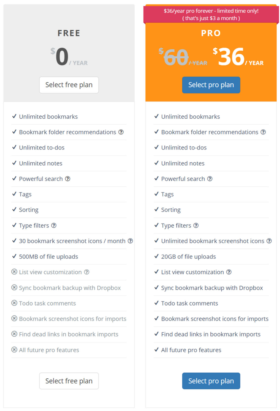Bookmark OS pricing 1