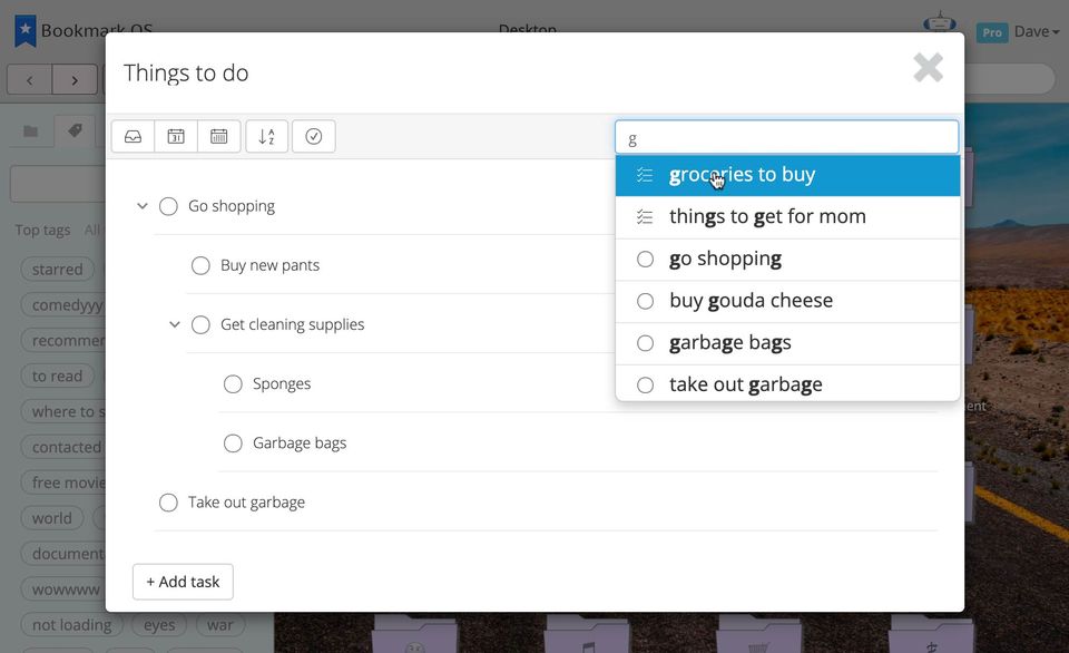 Bookmark OS screenshot 2