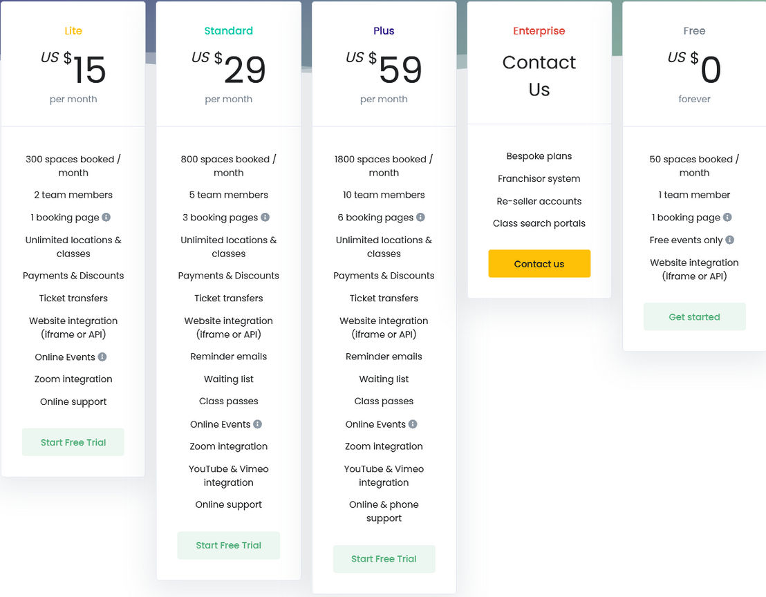 BookWhen pricing 2