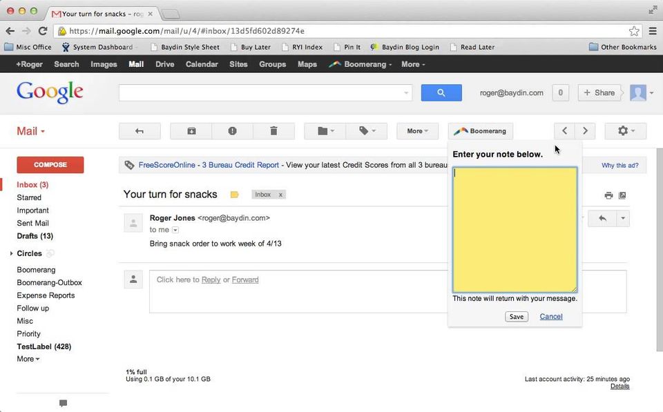 Boomerang for Gmail screenshot 1