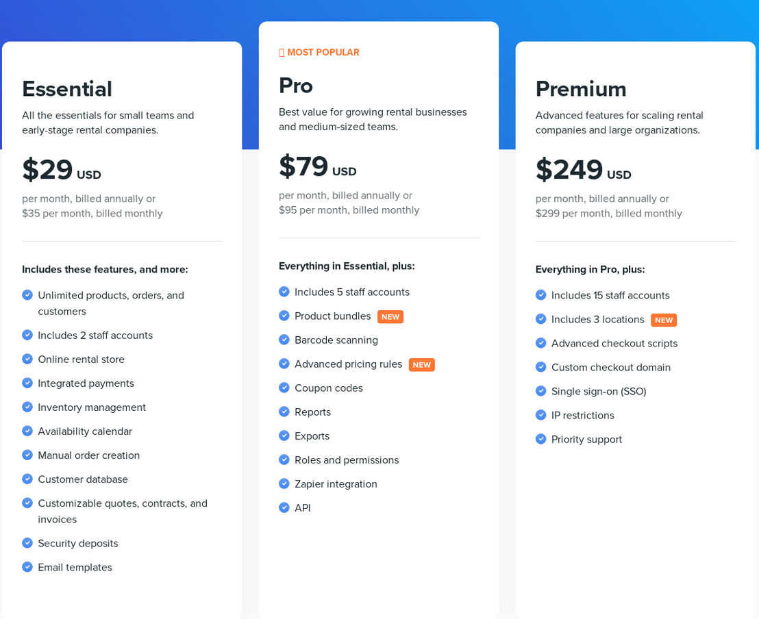 Booqable pricing 1
