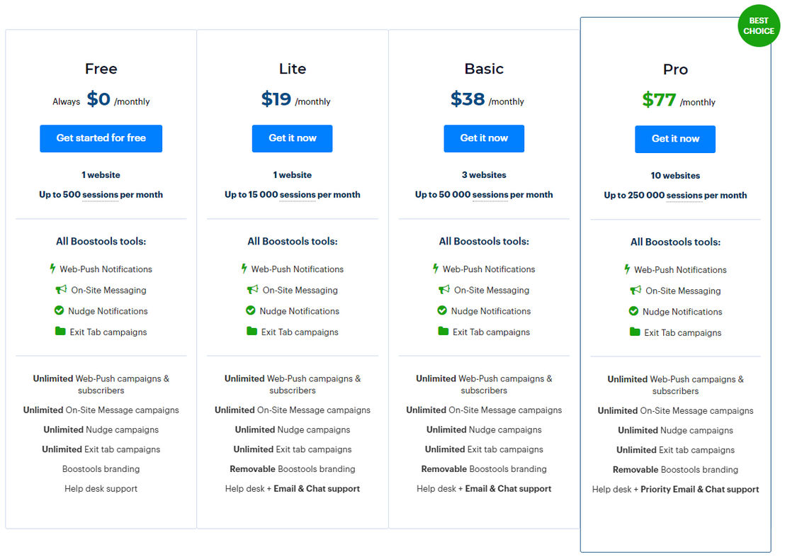 Boostools pricing 1