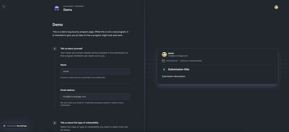 BountyPage screenshot