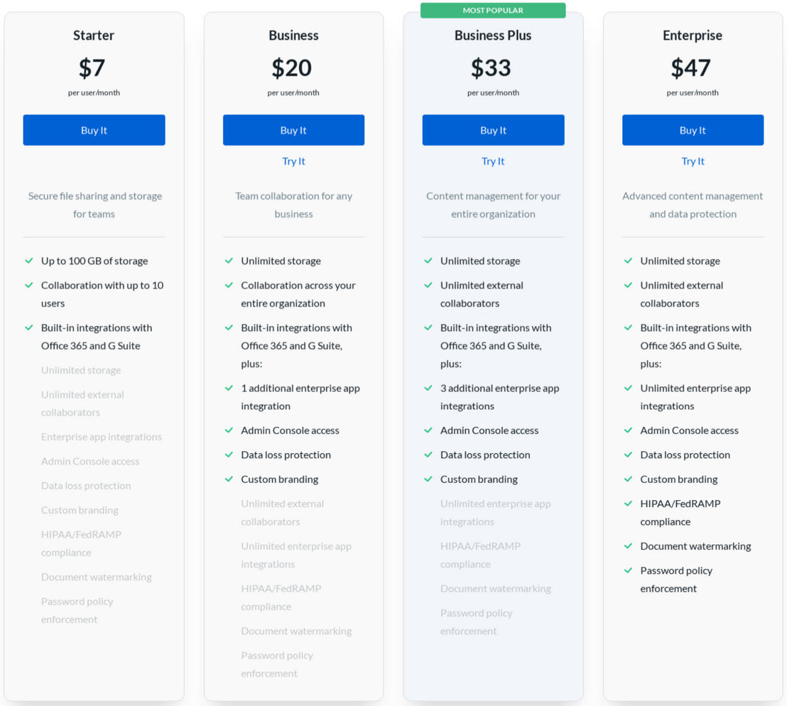 Box pricing 2