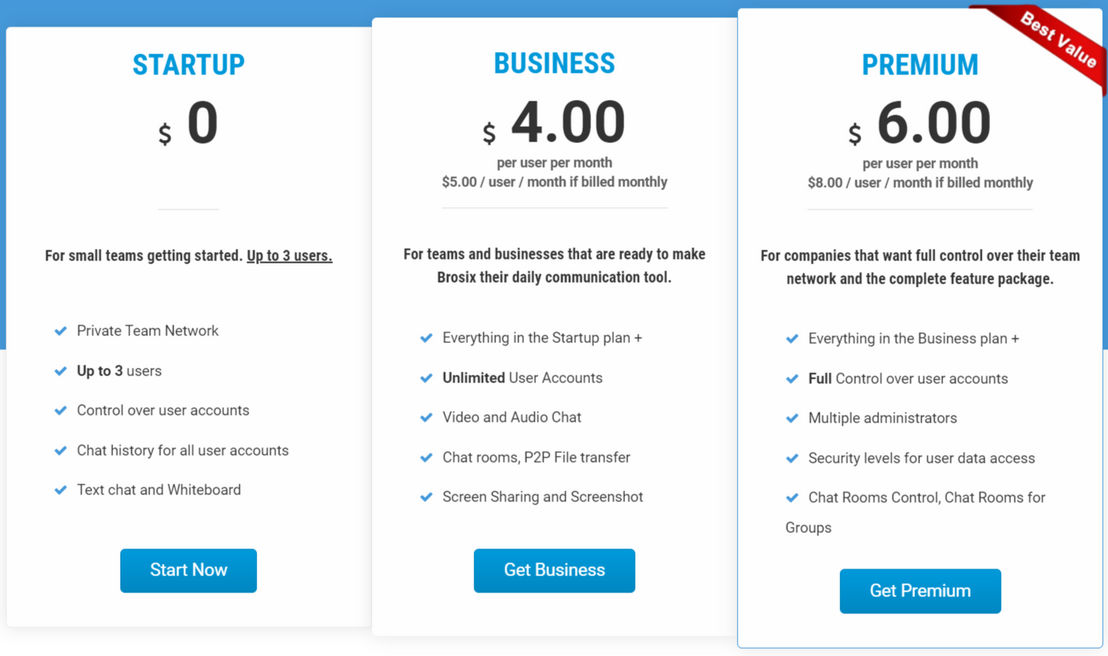 Brosix pricing 2