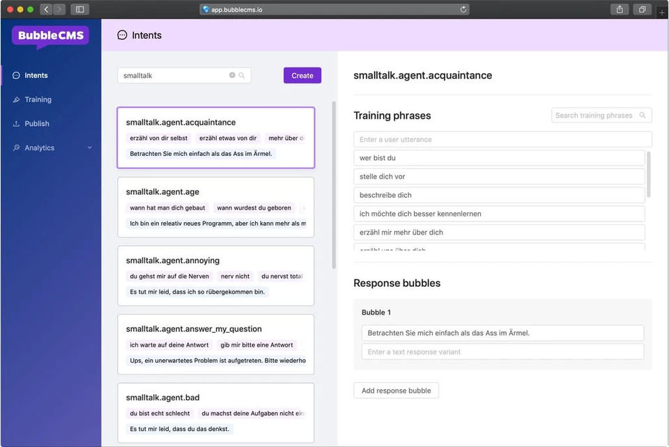 Bubble CMS screenshot 2
