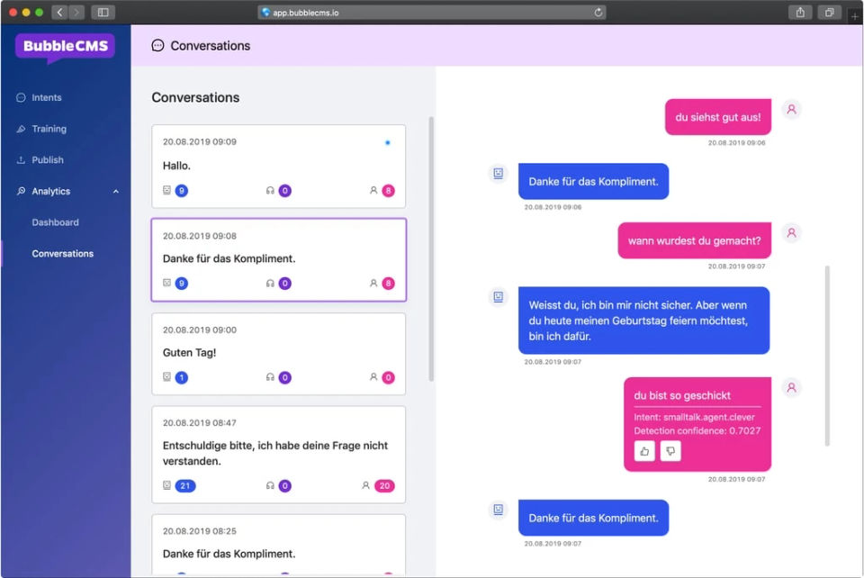 Bubble CMS screenshot 1